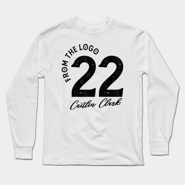 From The Logo 22 Caitlin Clark - Black Long Sleeve T-Shirt by Quikerart